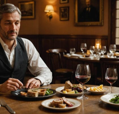 homme qui déguste du foie gras